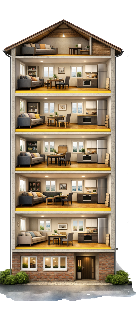 Mehrfamilienhaus – Etagenservice für Bodenbeläge